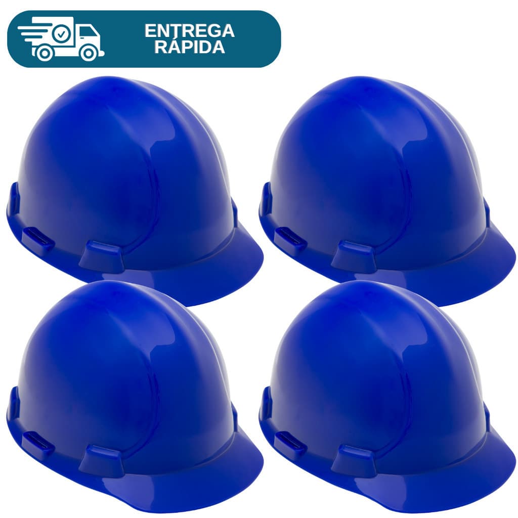 Kit 4 Capacete De Segurança Carneira Jugular Engenheiro Aba Frontal Ultra Master Obra Proteção Epi