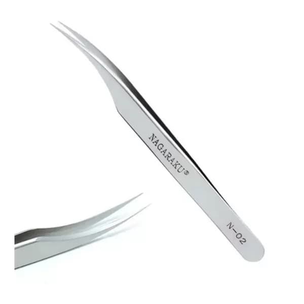 Pinça Cílios N-02 Nagaraku Prata