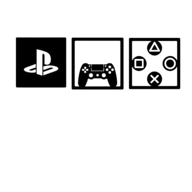 Kit 3 Quadro Play Decoração Vazado em MDF PS Gamer Controle