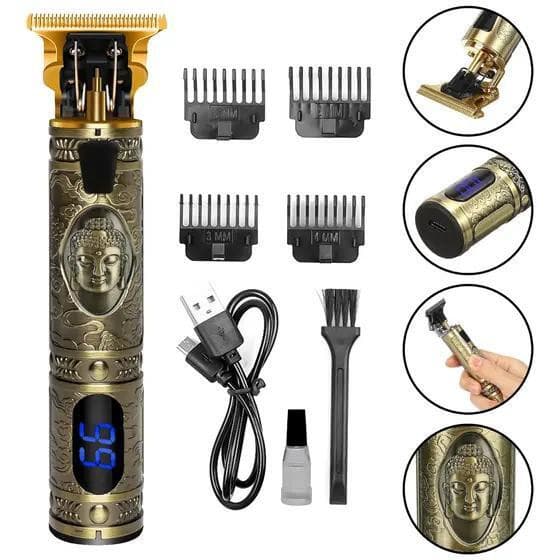 Maquina De Barbear Cortar Cabelo Aparador Profissional Barbeador Acabamento Sem Fio Portátil