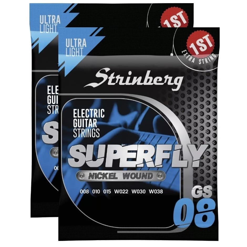 Kit 2 Jogos de Cordas Encordoamento Strinberg GS08 Guitarra 08 GS-08