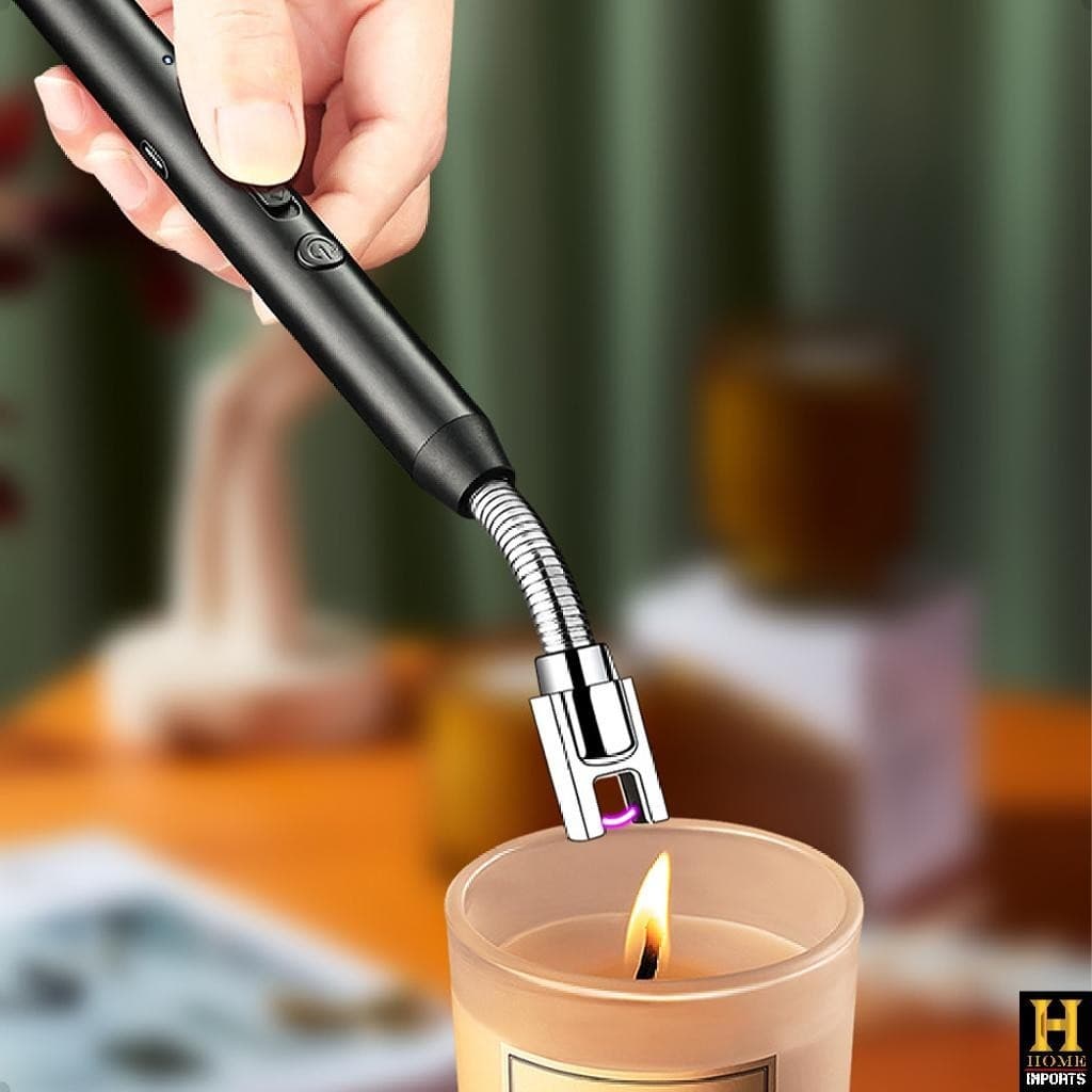 Isqueiro Elétrico Recarregável USB Acendedor a Prova de Vento para Cozinha, Churrasco e Camping
