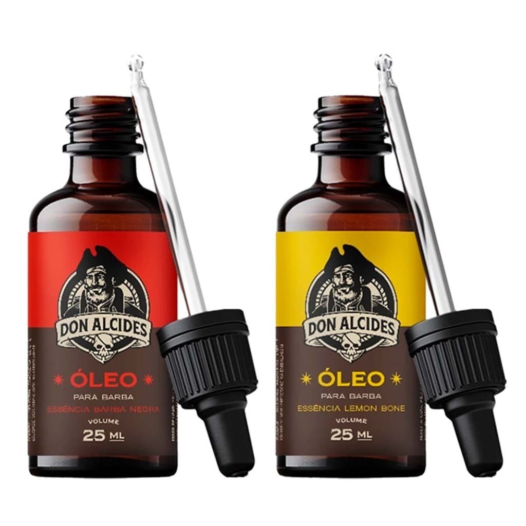 Kit 2x Óleo Para Barba Lemon Bone E Barba Negra Don Alcides