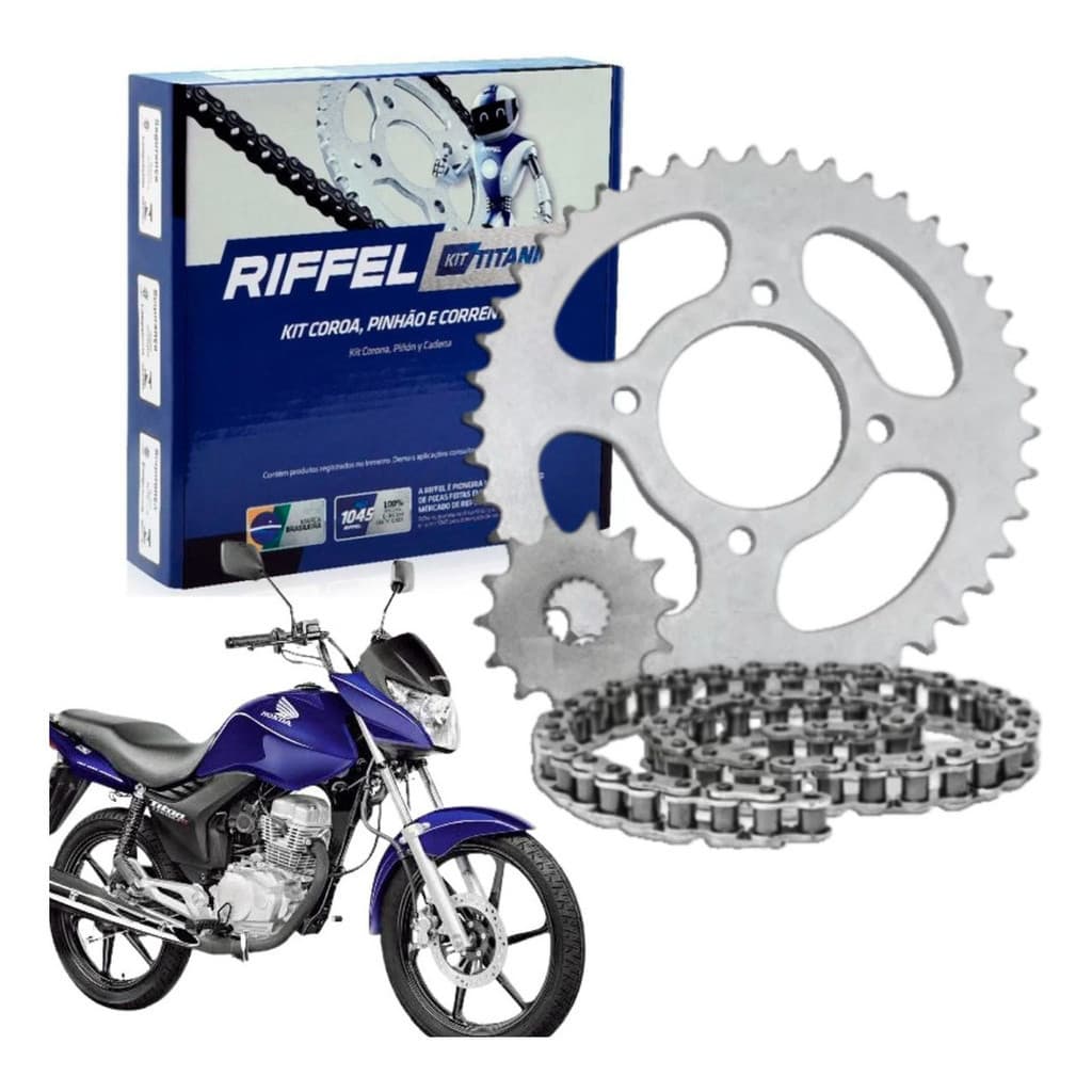 Kit Relação Cg Titan Fan 150 2009 2010 2011 2012 2013 Riffel