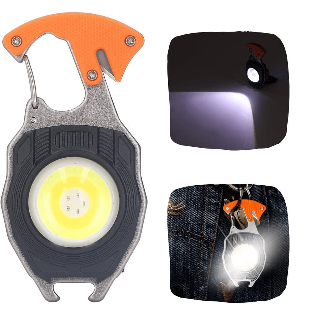 Lanterna De Bolso Com Chaveiro LED Recarregável Trabalho De Emergência COB Chave De Fenda Com USB
