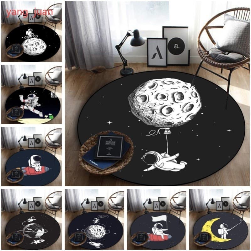 Astronauta Espaço circular Tapete Dos Desenhos Animados Quarto Das Crianças Cadeira De Aprendizagem Do Computador Pendur