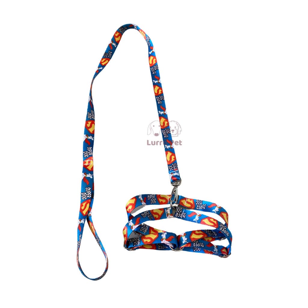 Conjunto Guia Peitoral Coleira de Seda Importada Ajustável N°1 Filhote Cachorro Pequeno Sortido
