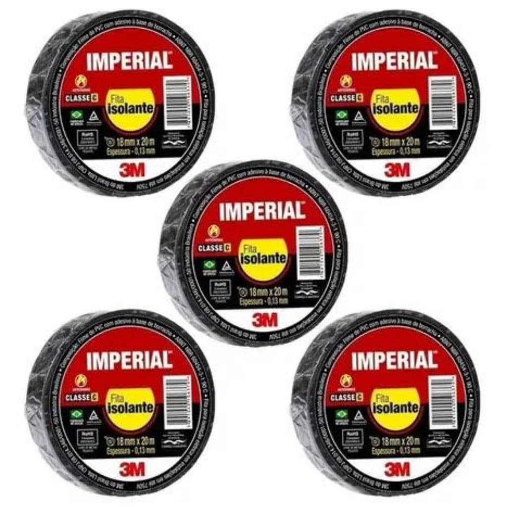 Kit 5un Fita Isolante Imperial 3M 18mm