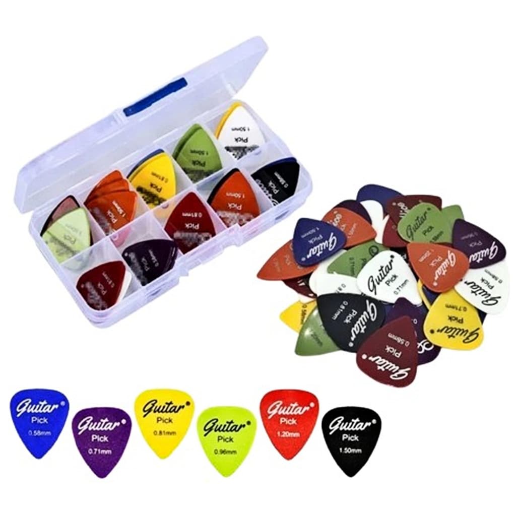 Caixa Kit 50 Unidades Palheta Paleta Guitarra Violão Baixo