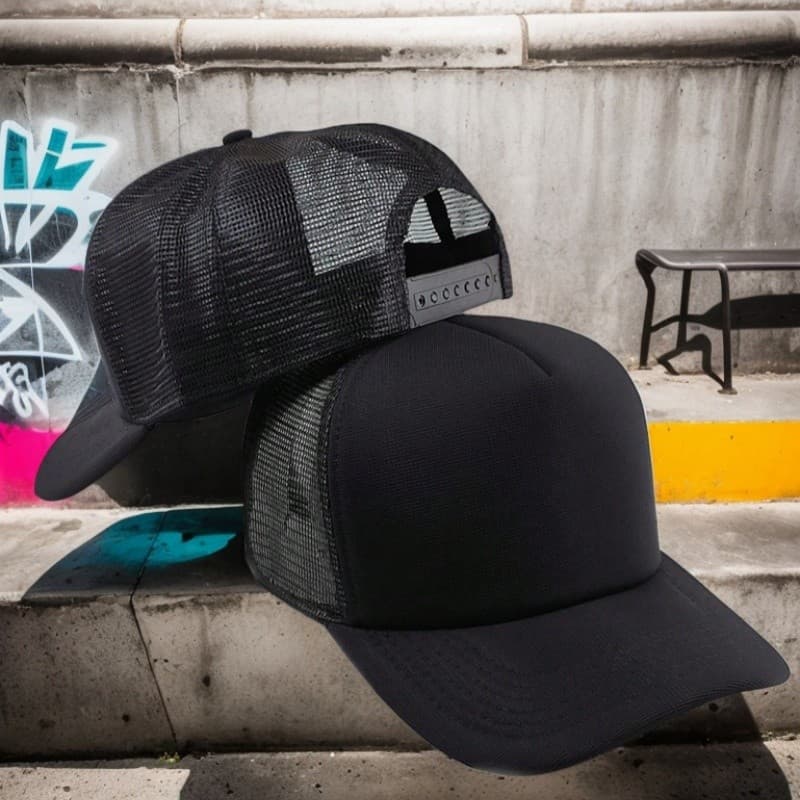 Boné Trucker Básico Adulto Aba Curva Com Tela Unissex Ajustável