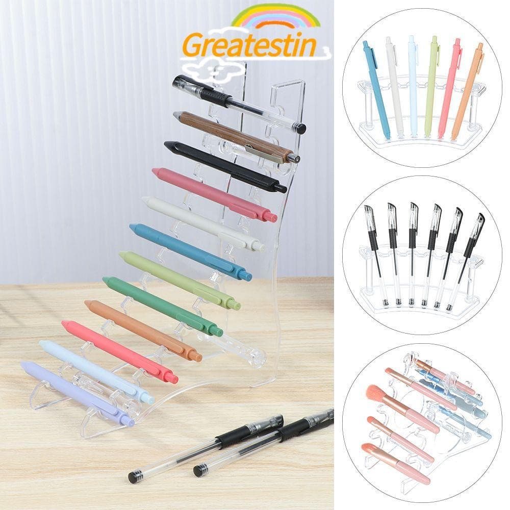GREATESTIN Display Stand 6/12-Slots Papelaria Escola Material De Escritório Armazenamento Rack De Pincéis De Maquiagem