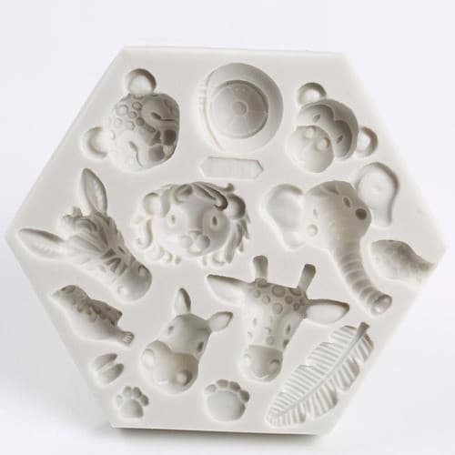 Molde De Silicone Bichos Safari Selva Animais Confeitaria