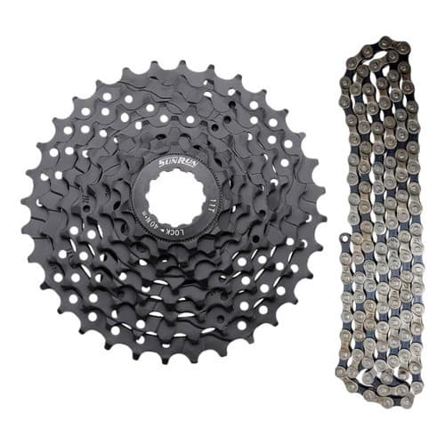 Cassete 8v K7 Sunrun 24v 11-32d  Encaixe + Corrente 8v Bike