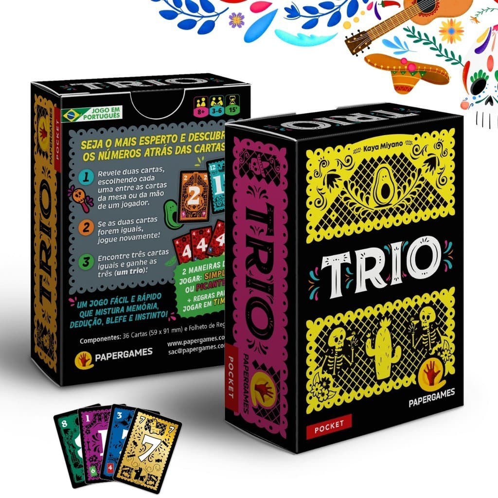 Jogo Cartas Rapido Trio Mesa Tabuleiro Baralho Pocket Amigos Jogos Rapidos Tabuleiro Amigos Férias