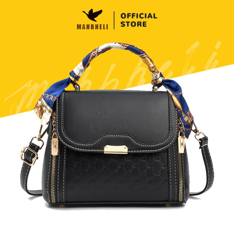 MAHBHELI Bolsa Transversal Feminina com Laço Texturizado Grande Capacidade Modelo Atual
