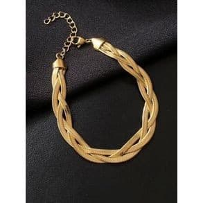 Pulseira Feminina Trançada 3 Fios Aço Inoxidável Lindo Modelo - Oferta