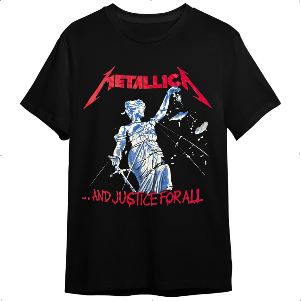 Camiseta Metalica Metallica And Justice for All Preta De Banda Rock Masculina E Feminina (Unissex) 100% Algodão