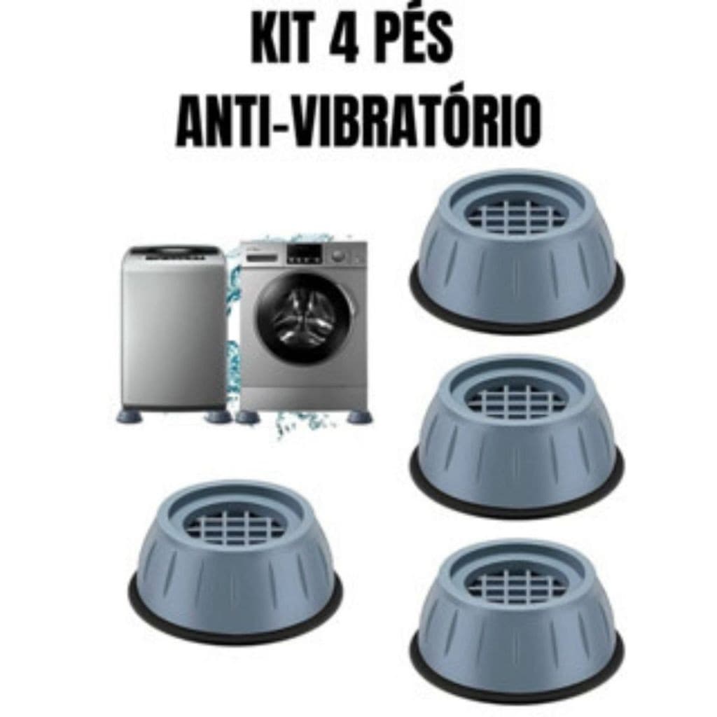 Kit 4 Pé Lava E Seca Secadora Geladeira Anti Vibração Fogão Máquina Lavar Frontal Nivelador 4 Peças