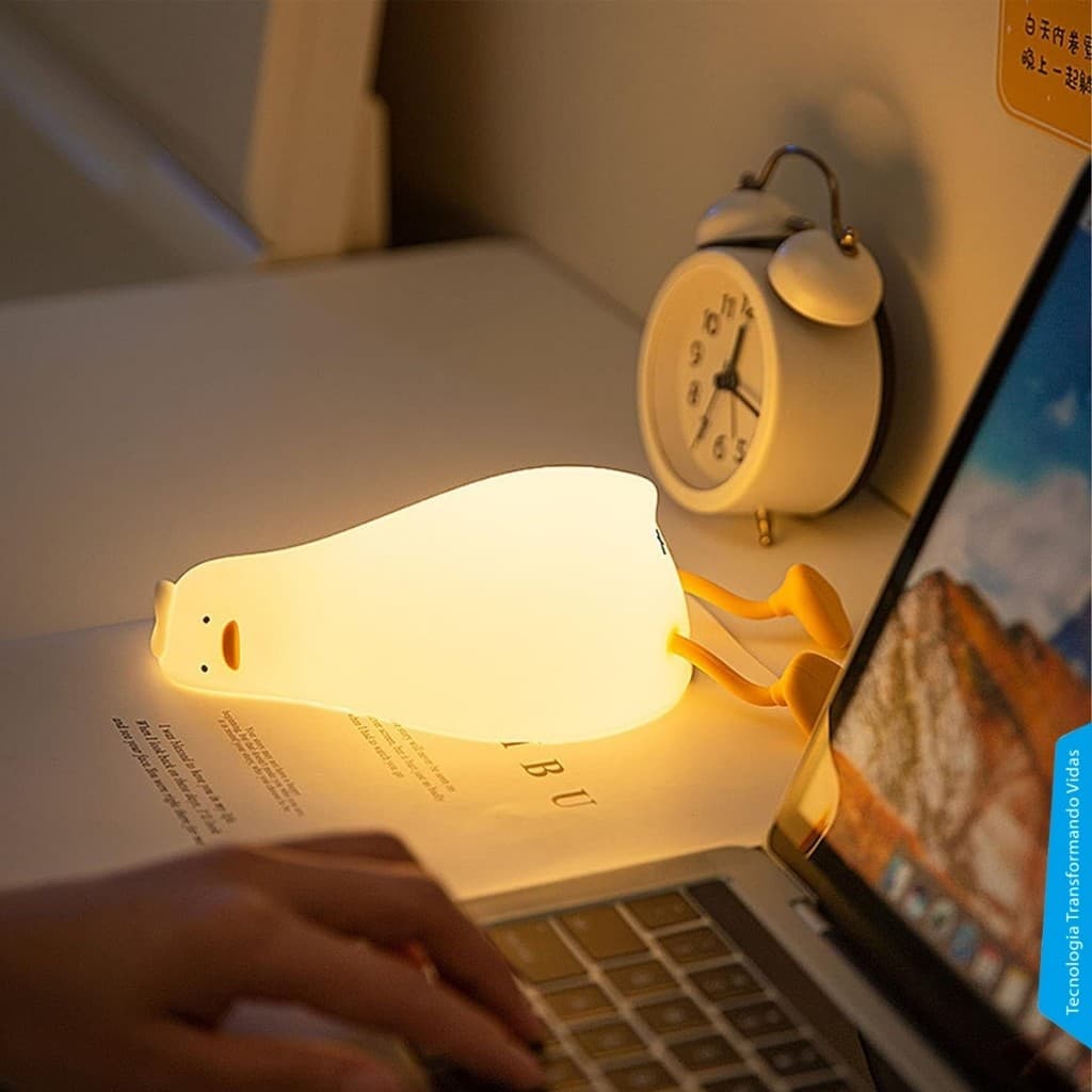 Luminária Noturna De Silicone De Patinho Fofo
