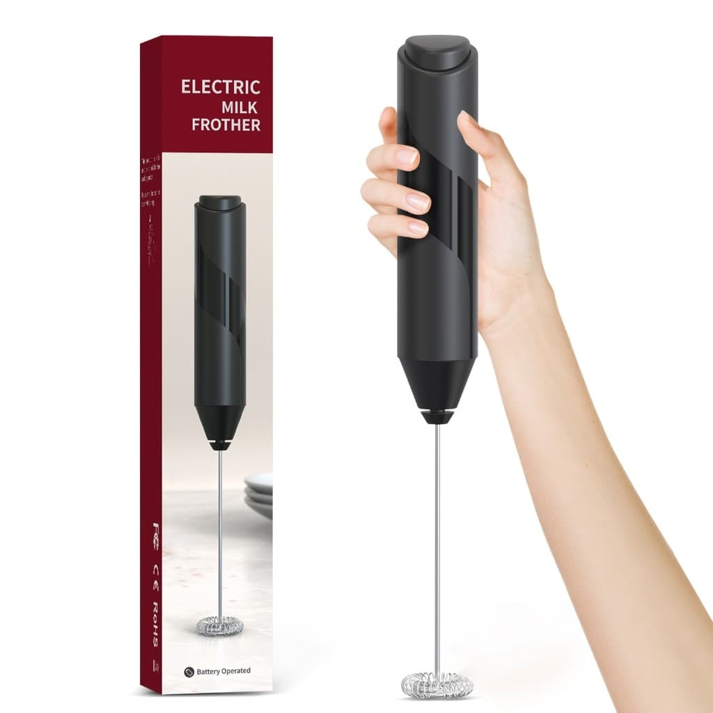 Mini Mixer Misturador de Bebidas Elétrico Espumador Preto