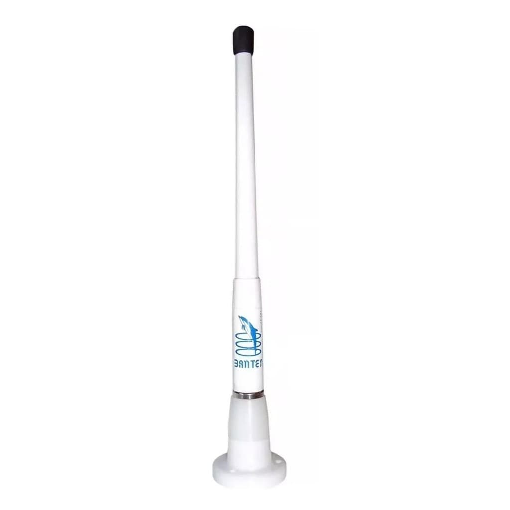 Antena Tv Digital 25cm Amplificada 12v C/ Base Nylon Branca