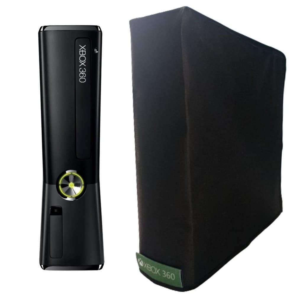 Capa Protetora Para Console Xbox 360 SLIM na Vertical Preta Anti Poeira Case Skin Impermeável