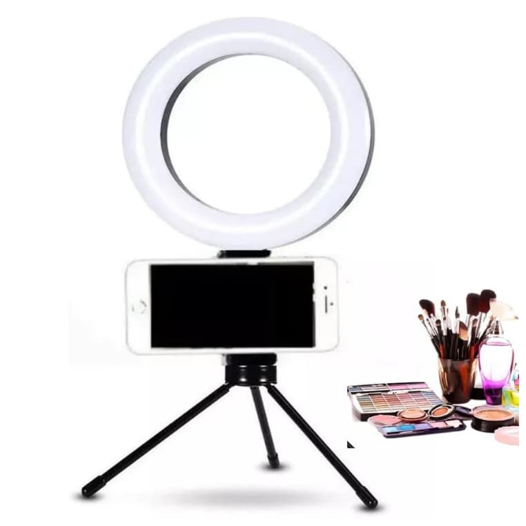 Ring Light Mesa Iluminador De Led 6 Polegadas Com Suporte Celular Para Mesa Anel Luz de 16CM