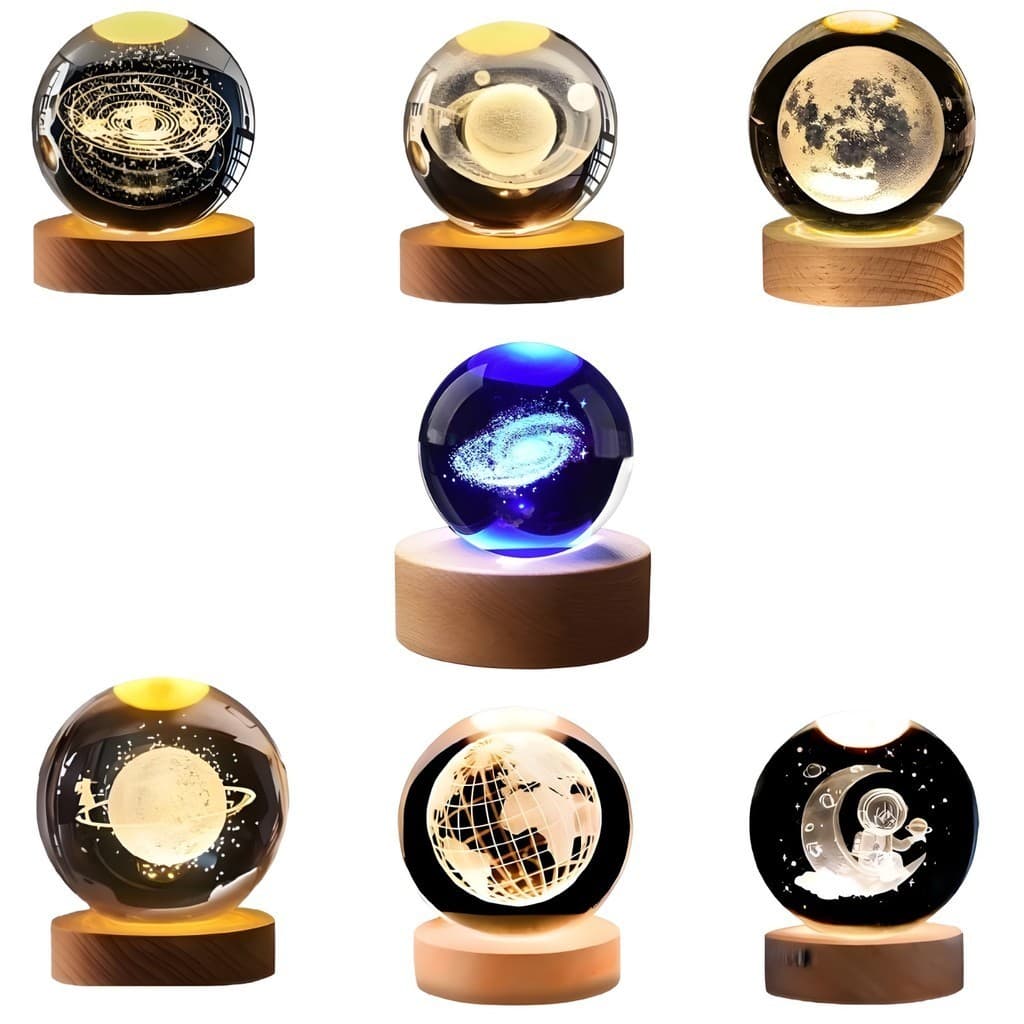 ENFEITE LUMINÁRIA DECORATIVO DE MESA CORPOS CELESTES 3D