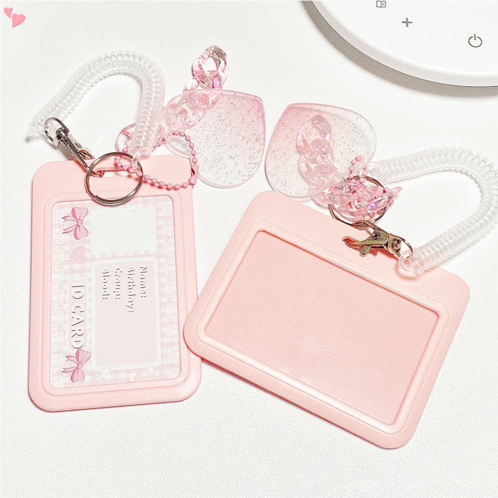 Feminino Meninas Acrílico Transparente Kpop Ídolo Photocard Titular Bonito Amor Coração ID Manga De Cartão De Crédito Co