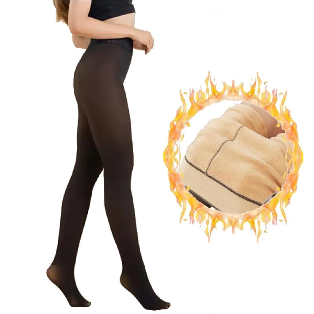 Meia Calça Lã Térmica Feminina Translúcida Forrada Peluciada Plus Size