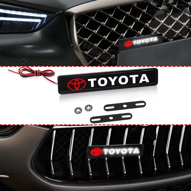 Luz Decorativa Do Carro LED Frente Capô Grade Emblema Decoração Para Toyota chr Corolla Camry rav4 Yaris hilux prius ave