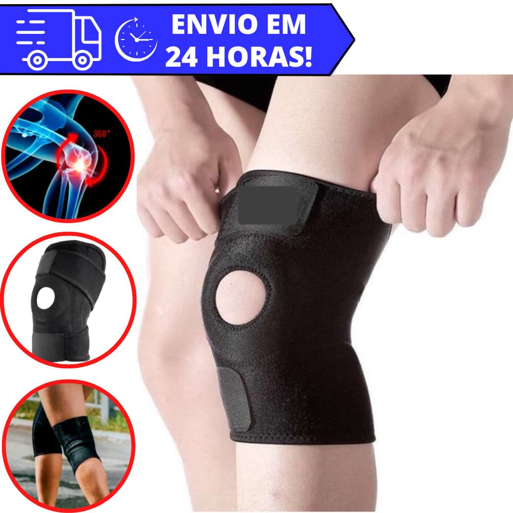 Joelheira Articulada Ortopédica REFORÇADA Ajustável Neoprene