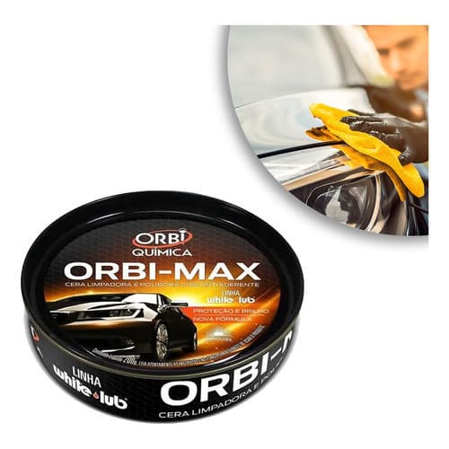 Cera Automotiva Limpadora Orbi Max Proteção Brilho 200g