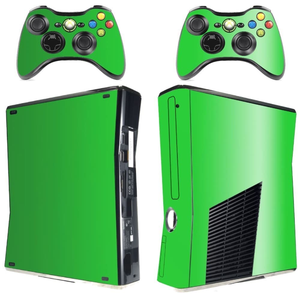 Skin Xbox 360 Slim Adesivo Película Protetora Sticker Brilho Cor Verde