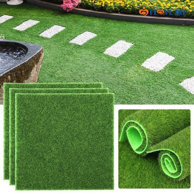 6Pcs/Set Tapetes De Grama Artificial Para Decoração De Piso Doméstico De 15cm De Simulação De Plantas Sintéticas Verdes