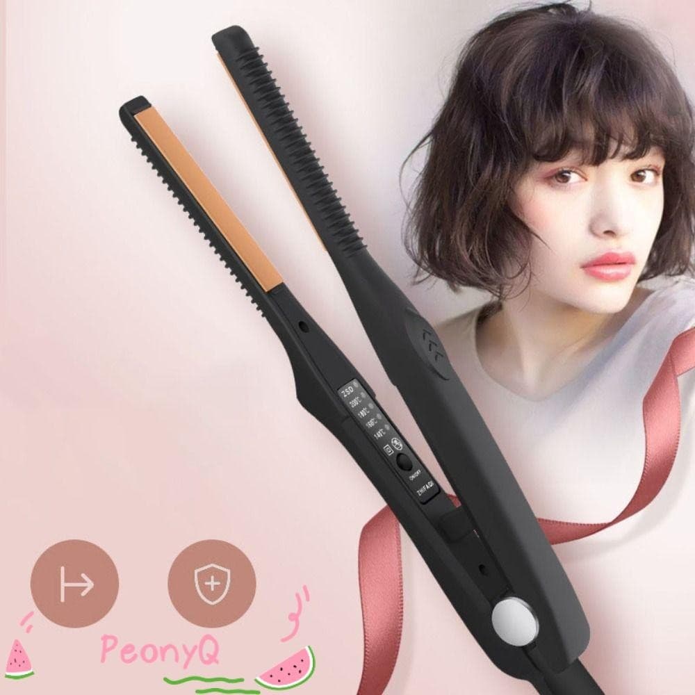 PEONYQ Mini Hair Curler , Alisador De Cabelo Elétrico Profissional 2 Em 1 Iônico Portátil Para Homens Ferro Plano