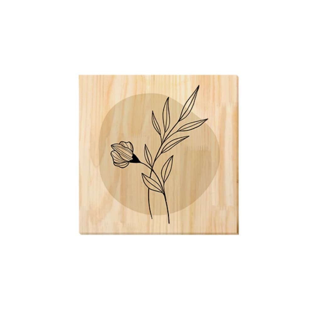Quadro de Pinus Flores Feminino Linhas para Quarto 20x20