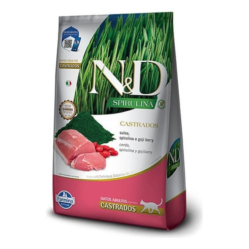 Ração Para Gatos N&d Spirulina Adulto Castrado Suino 7kg