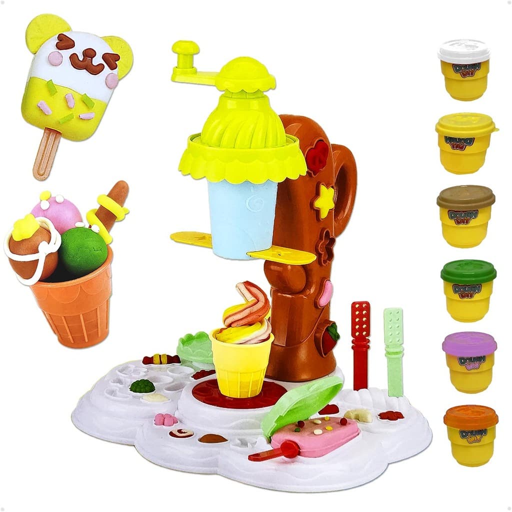 Brinquedo Massinha Modelar Maquina Sorveteria 22pç Divertida