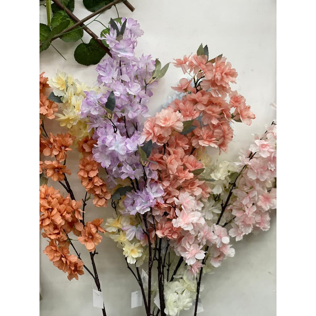 Galho longo de flor de cerejeira outonal silvestre artificial/Ideal  para decoração, casamento, festa, arranjo./H0038