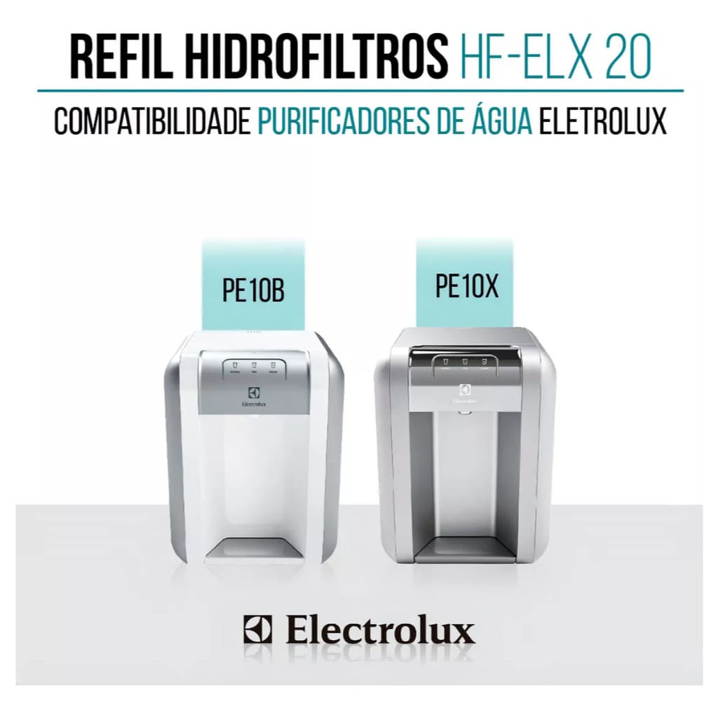 Refil Vela Filtro Elx20 Compatível com Purificador Electrolux Pe10x Pe10b Cor Branco Hidrofiltros