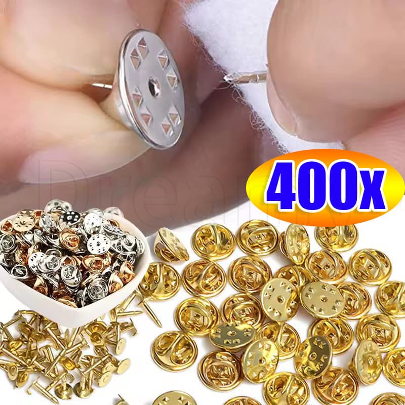 400 Peças De Acessórios De Broche Com Fecho De Borboleta De Metal-Alfinete De Lapela Para Gravata De Unha Nas Costas-Rou