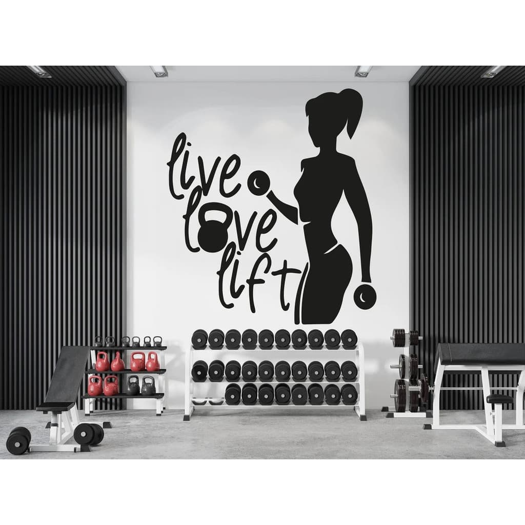ADESIVO DECORATIVO DE PAREDE PREMIUM ACADEMIA E MUSCULAÇÃO  - 811