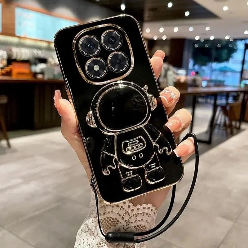 Para Redmi Note 14 Pro Plus 14C 13C A4 A3 5G 4G Astronauta Galvanizado À Prova De Choque Soft TPU Kickstand Case Poco X7