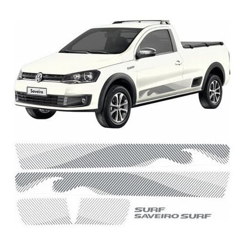 Adesivo Faixa Volkswagen Saveiro Surf 2015 2016 Grafite
