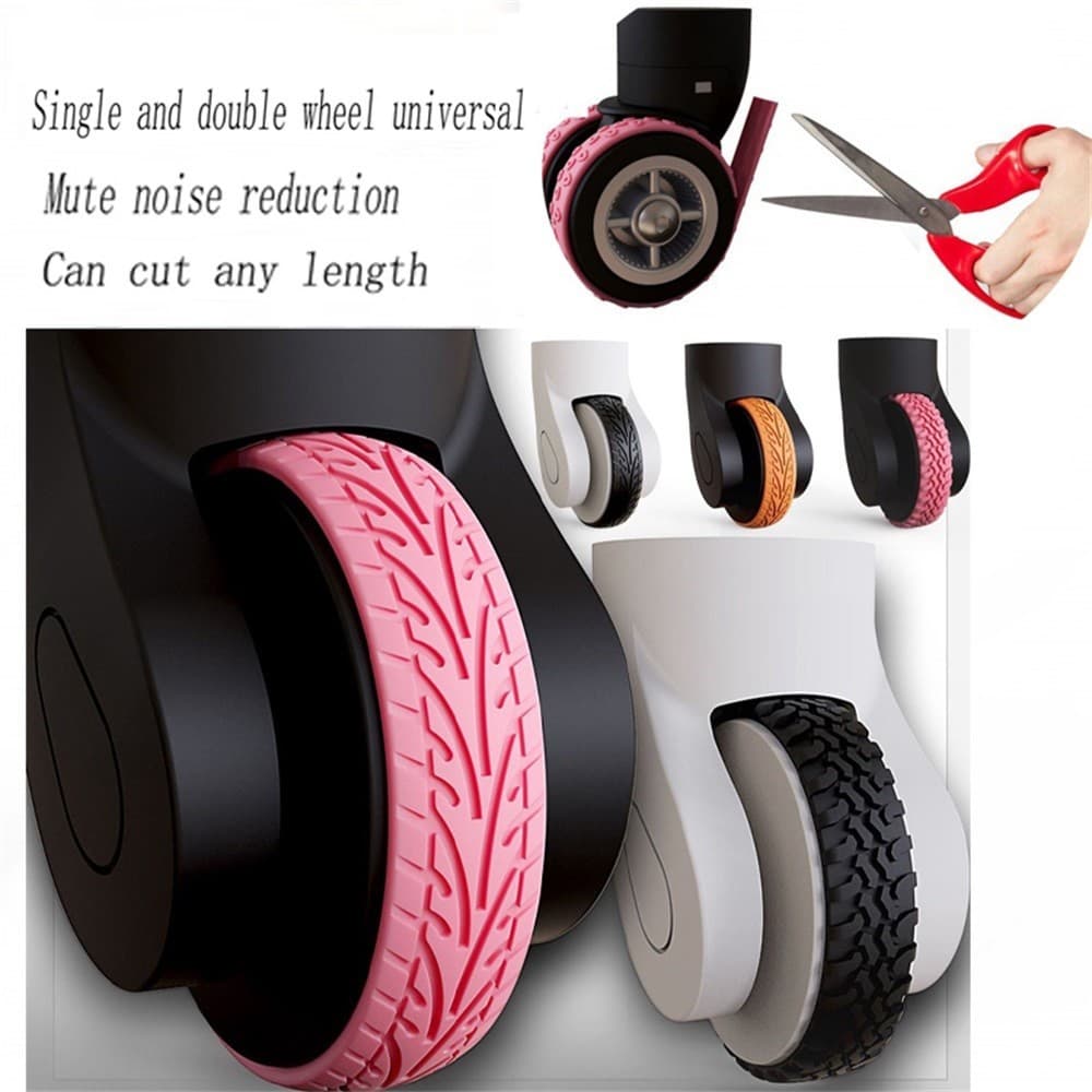 4pcs Capa De Proteção Para Roda De Bagagem , 4 Unidades , Silicone Rodízio Silencioso Universal Redução De Ruído
