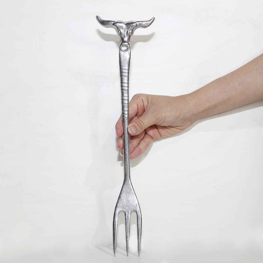Garfo Para Churrasco Cara De Boi com 35 cm em Alumínio
