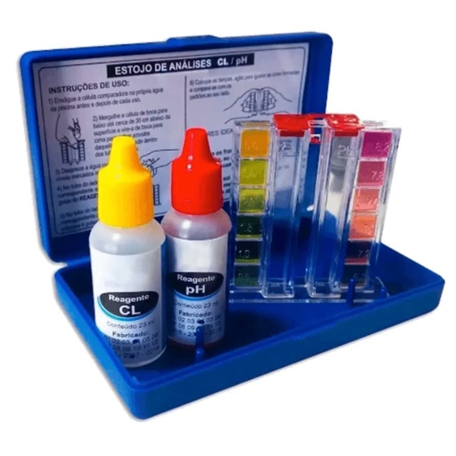 Novo Kit Teste Ph / Cloro Piscina p/ Agua Transparente