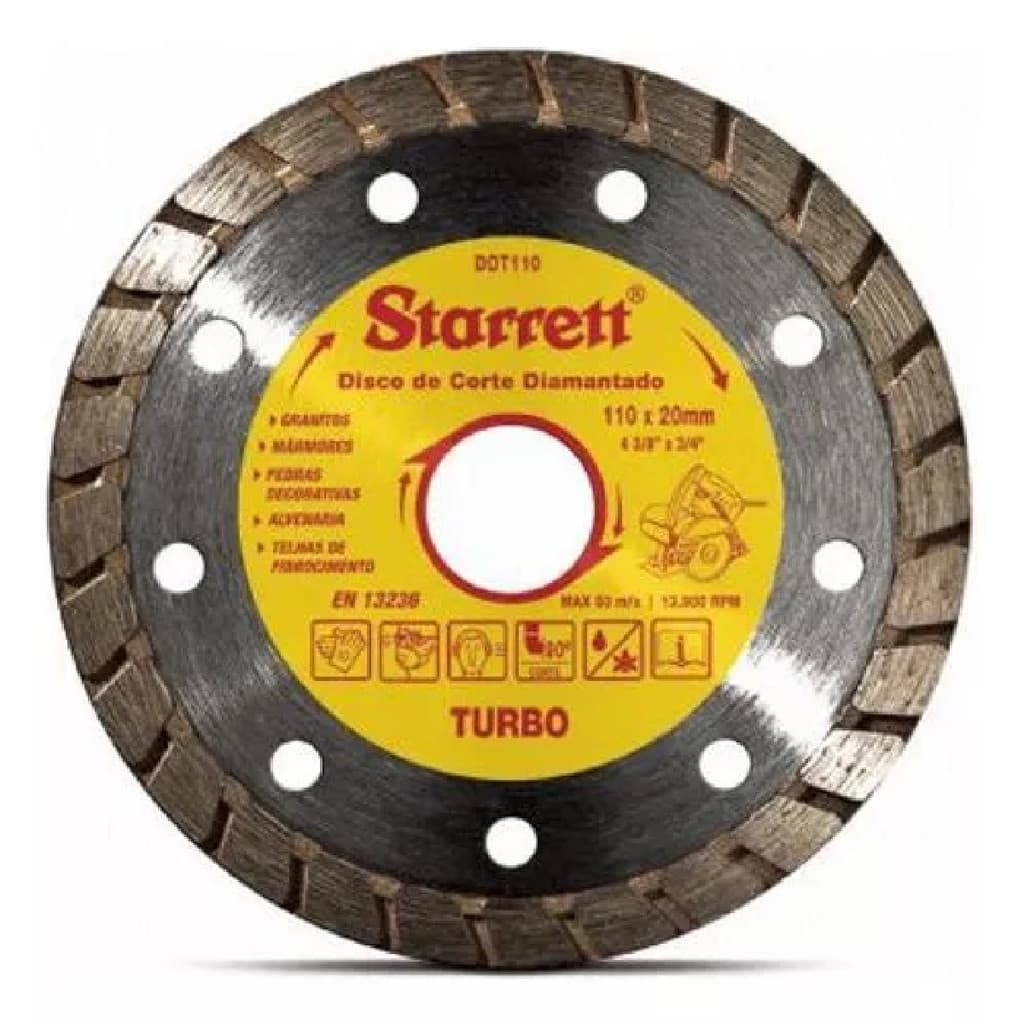 Disco De Corte Starrett Diamantado 110x20mm Ddt110 kit com 3