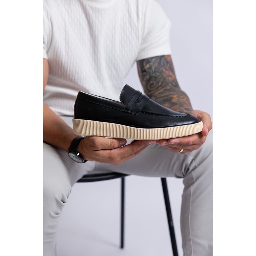 Sapato Social Mocassim Masculino Couro Latego Legitímo Vittorio Confortavel Elegante Dia dos Pais
